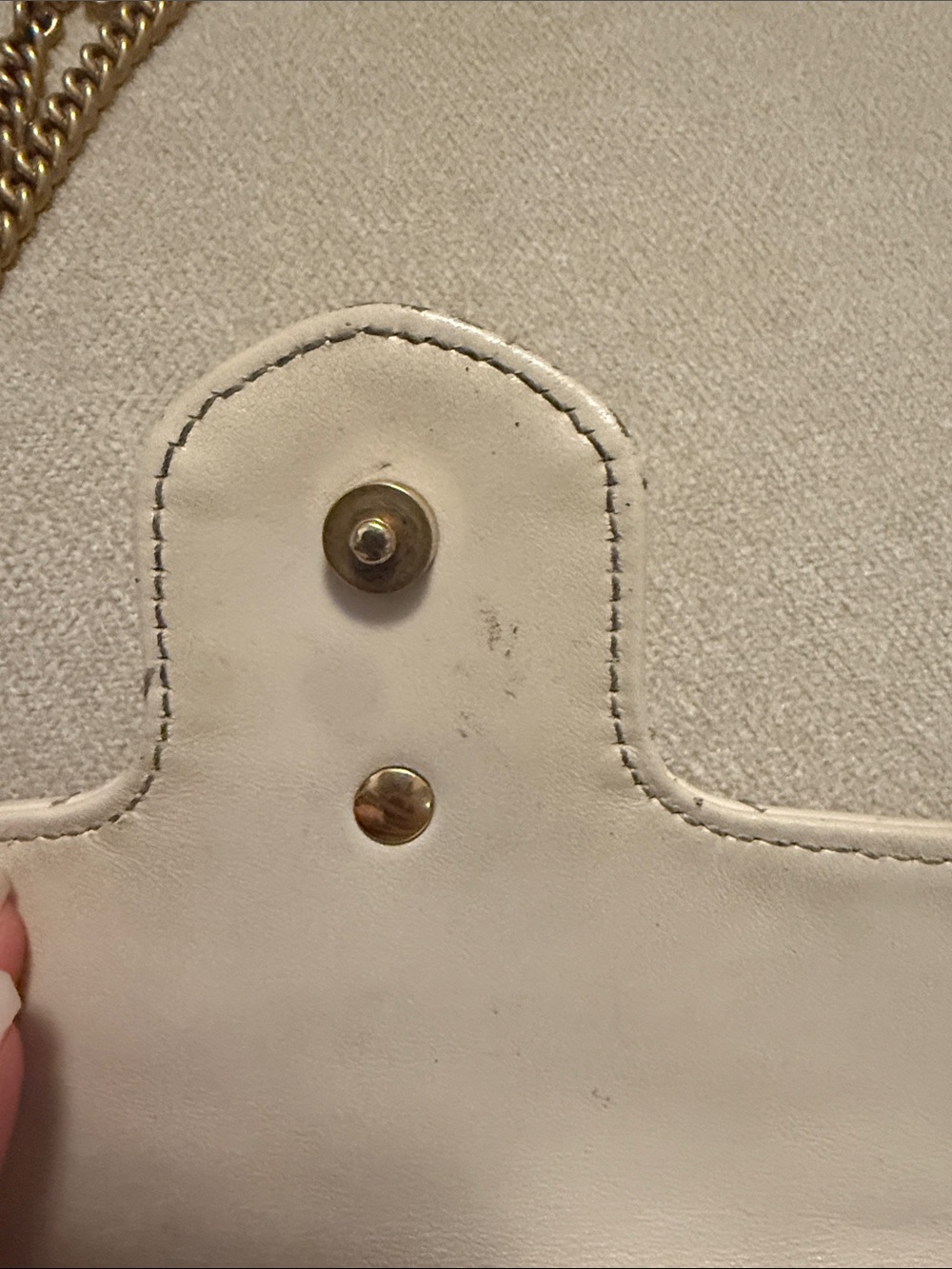 Gucci Super Mini Marmont Matelassé Crossbody in Light Cream with Gold Hardware - Picture 7 of 12